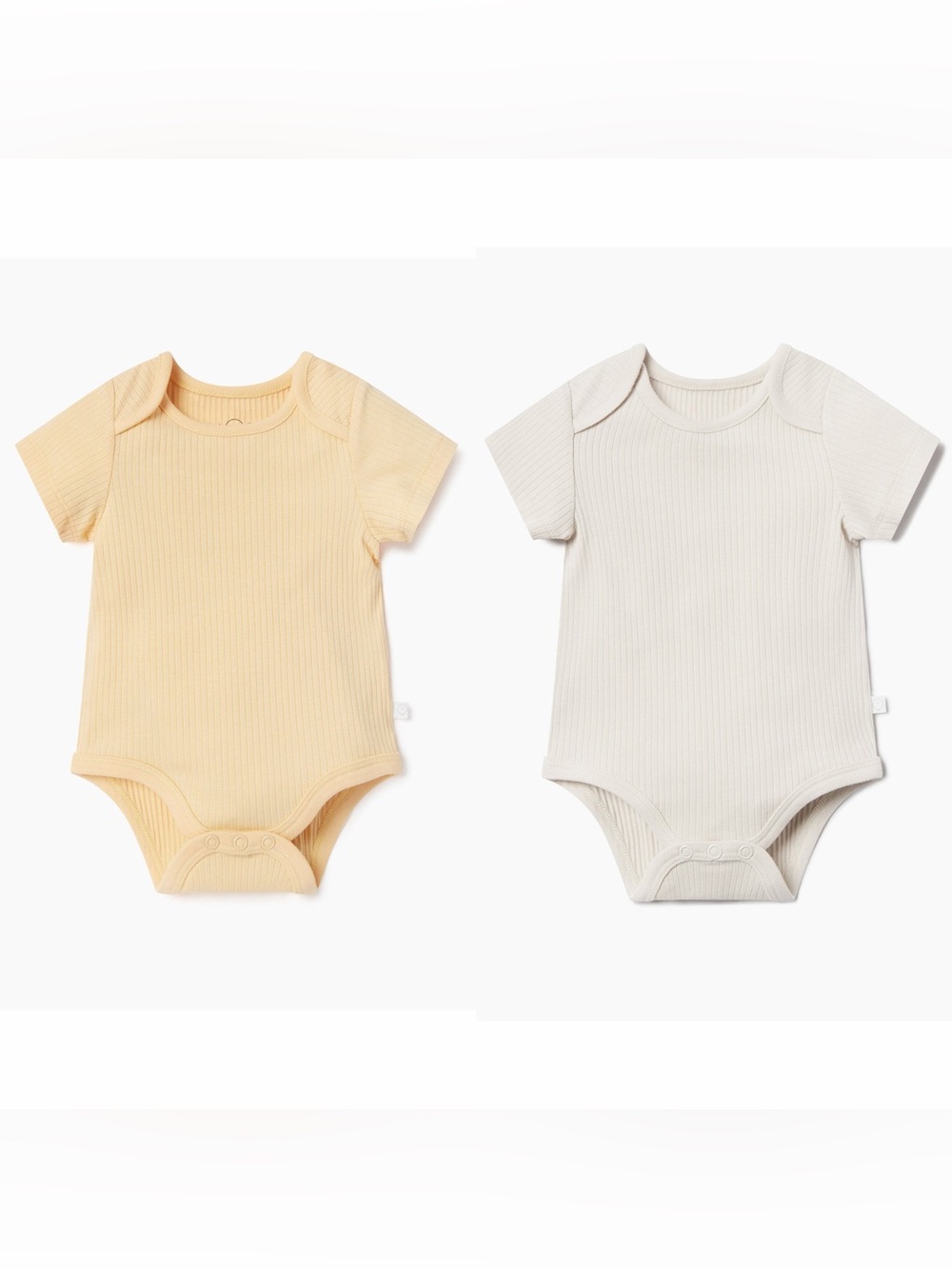 MORI Ribbed Short Sleeve Bodysuit 9-12M Bundle of Two